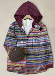 Elegant hættetrøje med tryk overtøj - Leonera