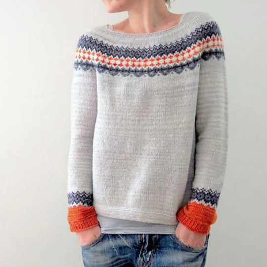 Grå sweater i boho-stil - Veraz