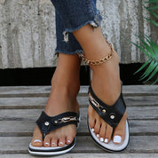 Sommerlige Flip-Flop Strandsandaler med Tykke Såler - Saraan