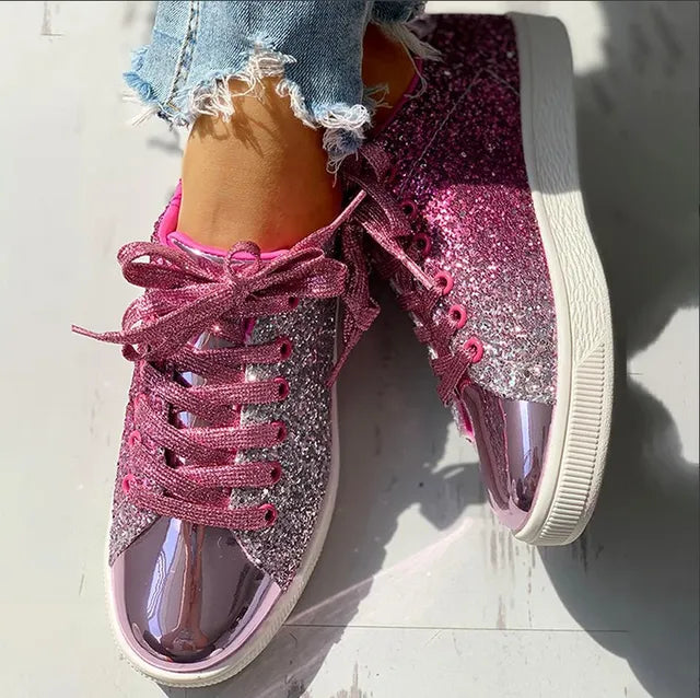 Luksus Glitter Snøresko til Kvinder - Dienna