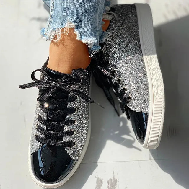 Luksus Glitter Snøresko til Kvinder - Dienna