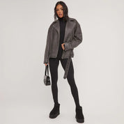 Oversized læderjakke til kvinder - Gigis