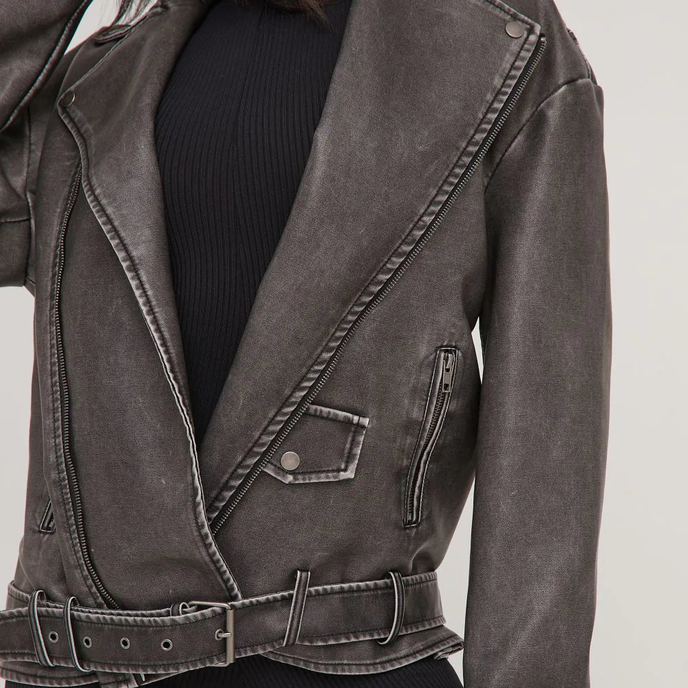 Oversized læderjakke til kvinder - Gigis