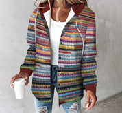 Elegant hættetrøje med tryk overtøj - Leonera