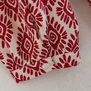 Langærmet kjole med geometrisk mønster - Henriette