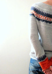 Grå sweater i boho-stil - Veraz