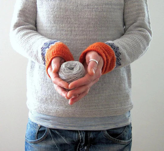 Grå sweater i boho-stil - Veraz