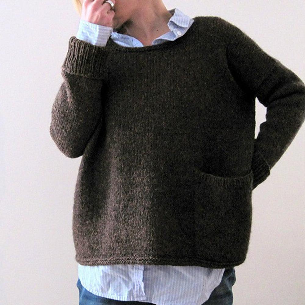 Chic, enkel sweater med rund hals - Zanay