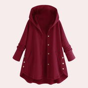 Damefrakke med hætte og knapper - Lunna