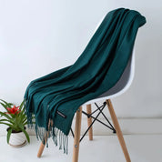 Vintertørklæde til kvinder med lange kashmirfrynser - Nicoline