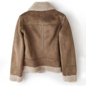 Læderjakke med sherpafor - Maciel