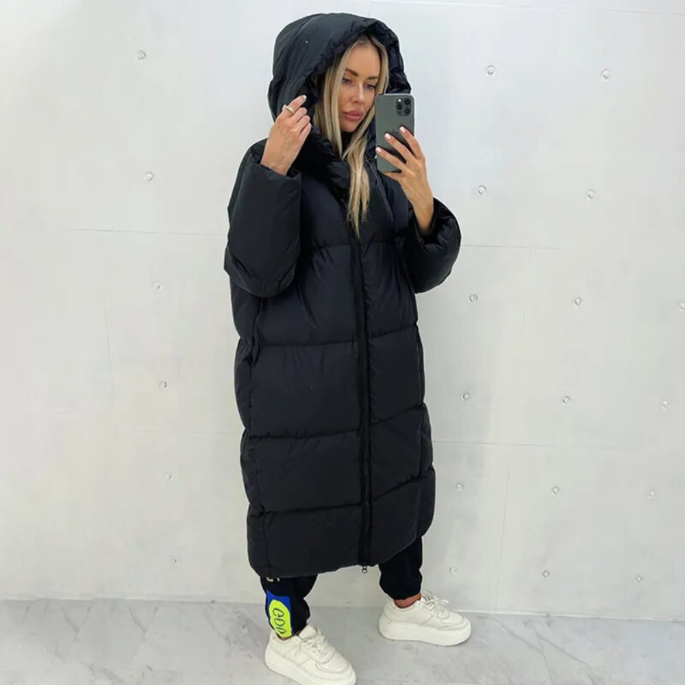 Lang vinterfrakke til kvinder til vinter - Sofiz