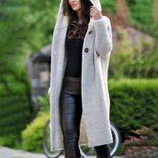 Lang cardigan med hætte til kvinder - Harnett