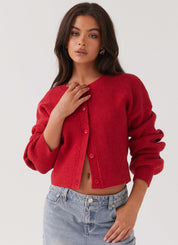 Essential rød cardigan - Emilie