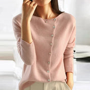 Stilfuld sweater med trendy knaplukning - Minnie