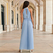 Kasia - Lyseblå plisseret jumpsuit