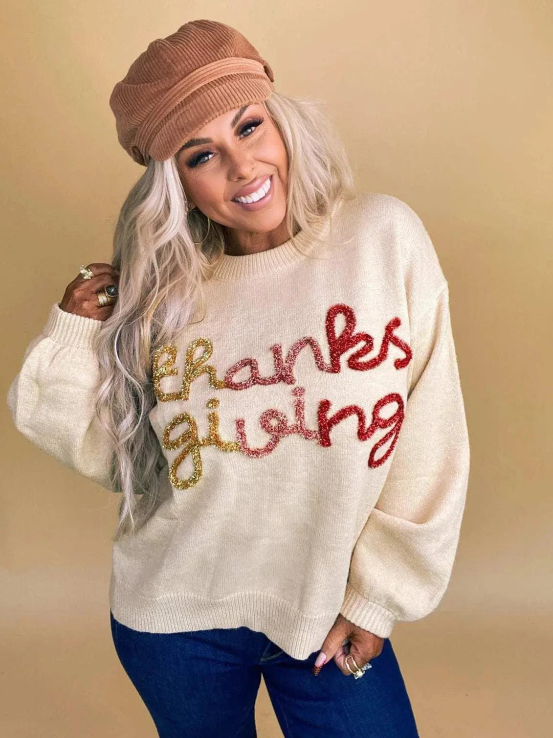 Dametrøje med rund hals til vinter - Anita