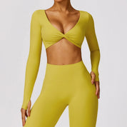 Langærmet Kort Yogaskjorte | Activewear til Kvinder - Aukaz