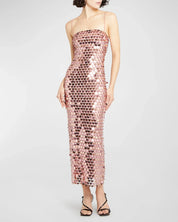 Lang pailletter festkjole til kvinder - Majken