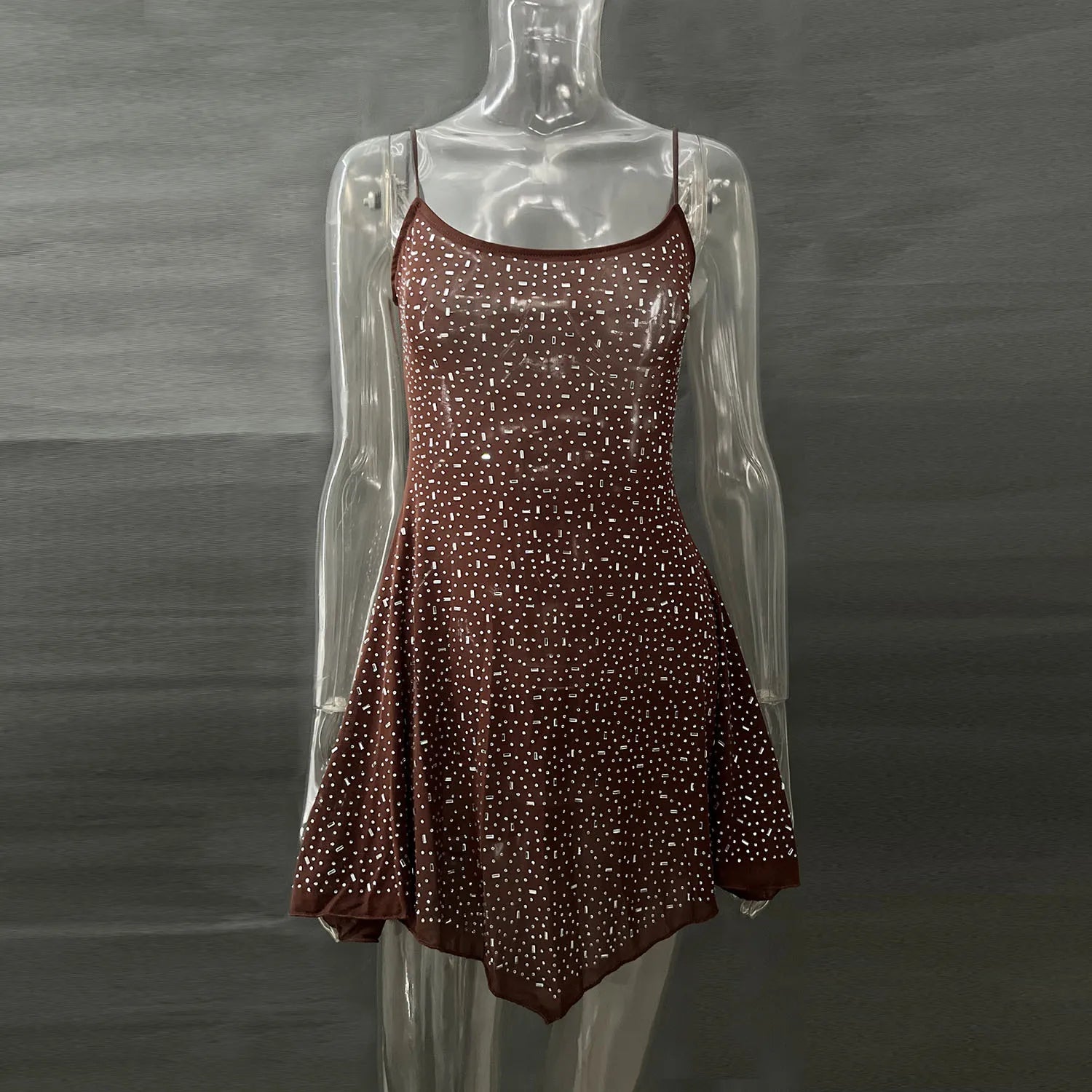 Kvinder Mini Kjoler Stropløs Glitter - Mariann