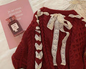 Rød sløjfe striktrøje til kvinder - Taniesha