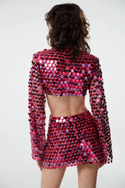 Gennembrudt minikjole med pailletter til fest kvinder - Laila