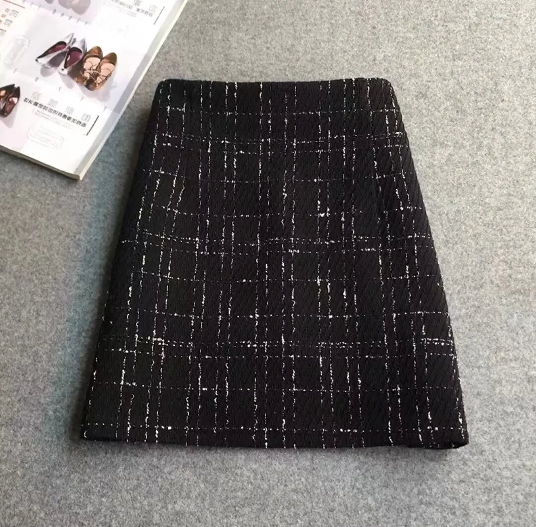 Glitrende tweed-nederdel til kvinder til jul - Marelle