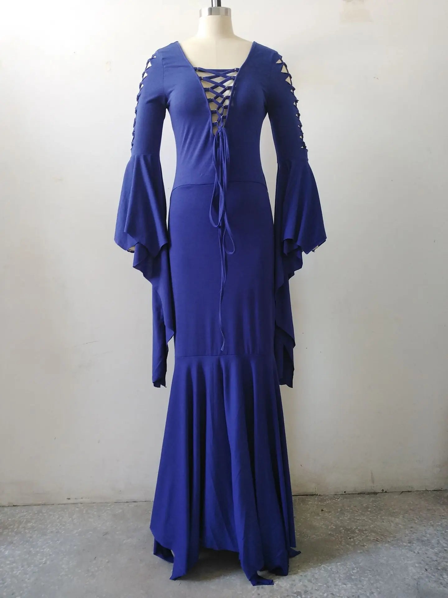 Gotisk lang kjole til kvinder - Haki