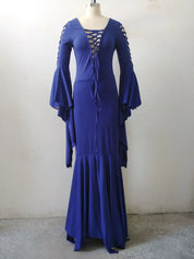 Gotisk lang kjole til kvinder - Haki