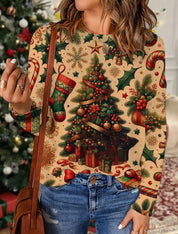 Vinter moderigtigt juletrøje med all-over print - Sultana