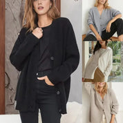 Vinter kvinde strikket cardigan sweater top - Zavina