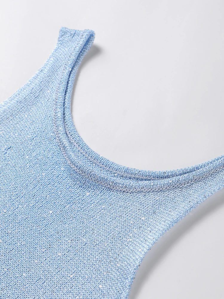 Maxikjole Dame Glitter Gennemsigtig ærmeløs - Miriam