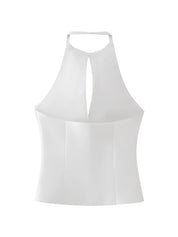 Diamond Sløjfe Toppe Vintage Halter Neck Ærmeløs til jul - Katarina