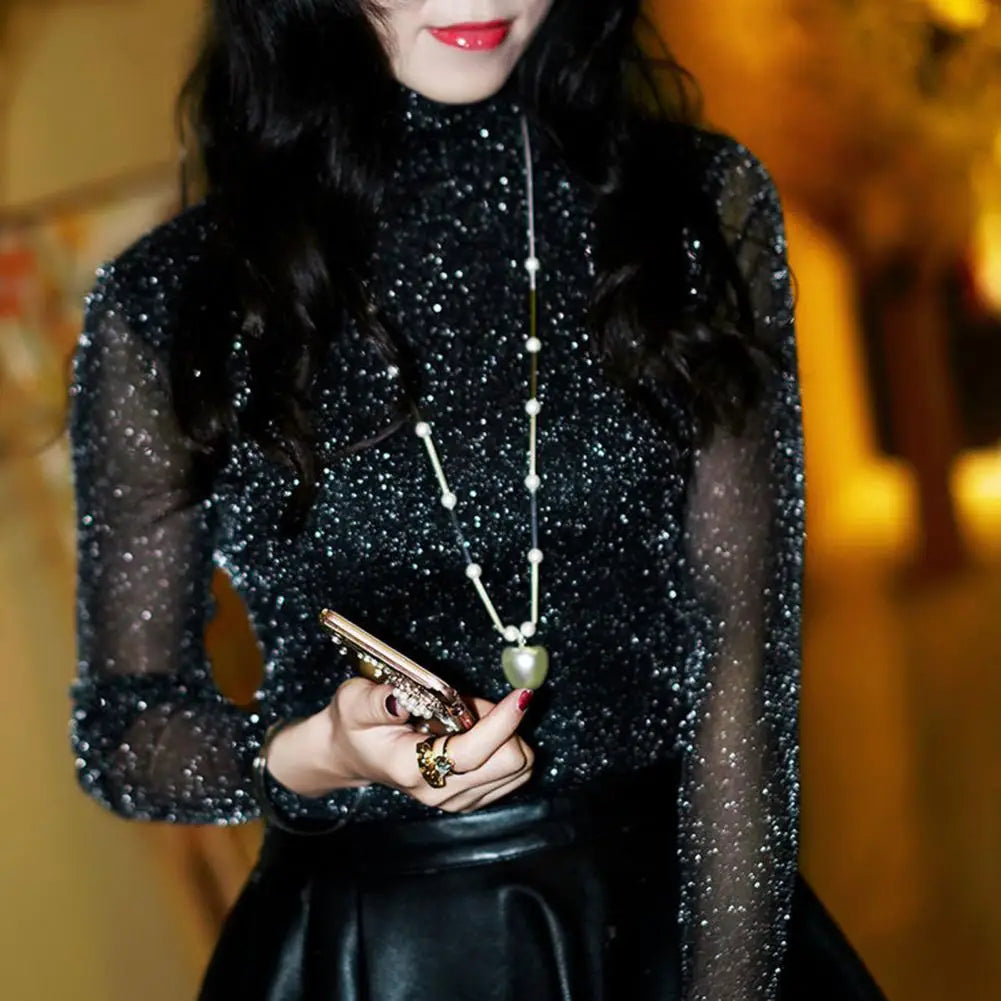 Sparkly pailletbluse til kvinder til nytårsaften - Solveig