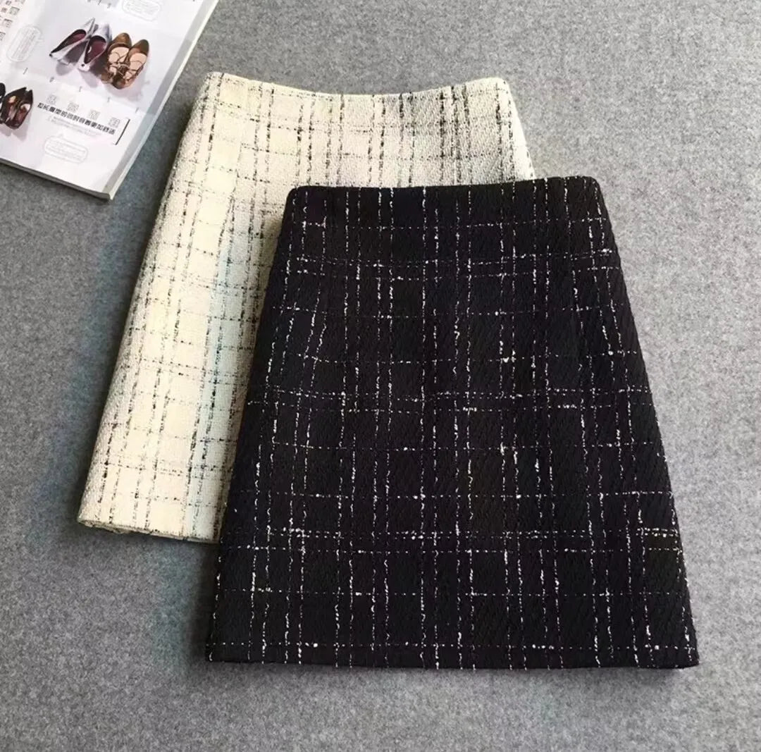 Glitrende tweed-nederdel til kvinder til jul - Marelle