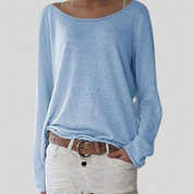 Finstrikket sweater med rund hals - Nuena