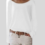 Finstrikket sweater med rund hals - Nuena