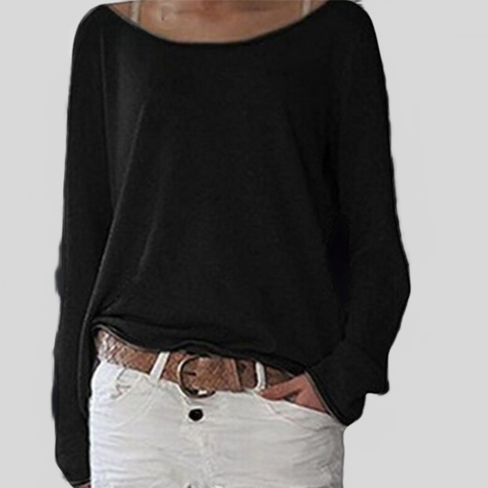 Finstrikket sweater med rund hals - Nuena