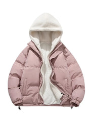 Hyggelig fleece vinterjakke med hætte - Alicias