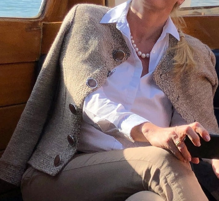 Langærmet cardigan med knaplukning - Robin