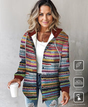 Elegant hættetrøje med tryk overtøj - Leonera