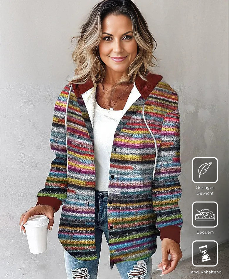 Elegant hættetrøje med tryk overtøj - Leonera