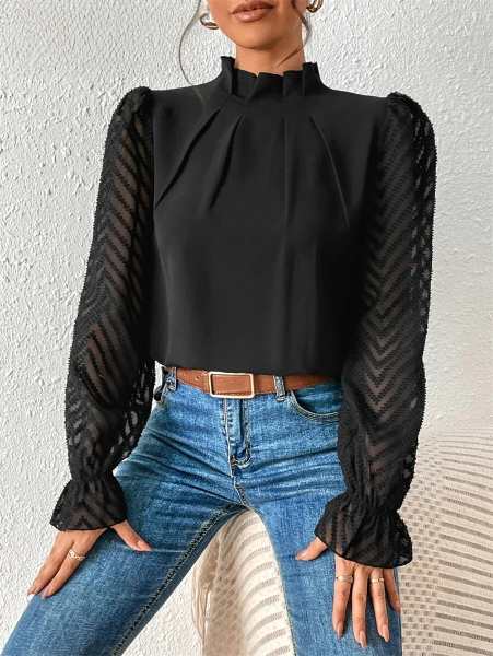 Jenley | Elegant top med flæseærmer