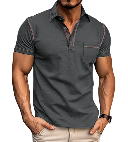 Silva | Poloshirt med kontrastfarvet kant til mænd