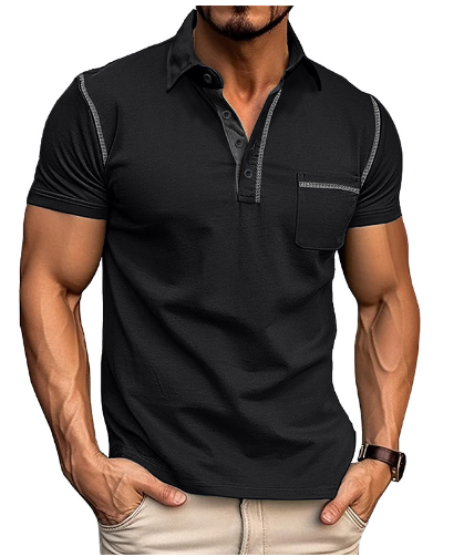 Silva | Poloshirt med kontrastfarvet kant til mænd