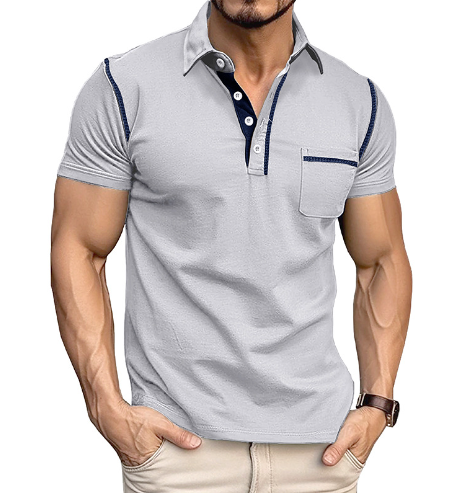 Silva | Poloshirt med kontrastfarvet kant til mænd
