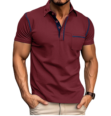 Silva | Poloshirt med kontrastfarvet kant til mænd