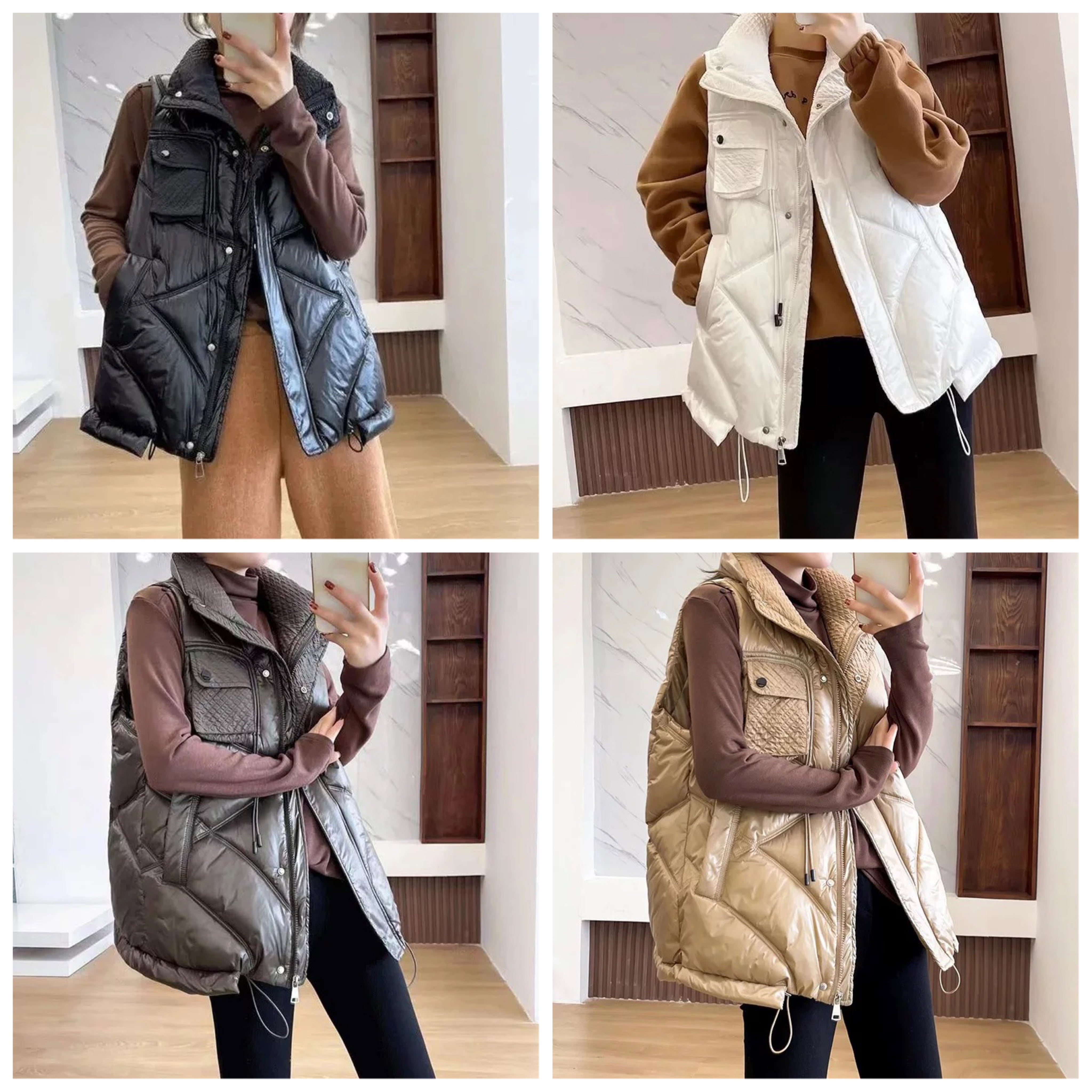 Afslappet vintervest med hætte - Edith