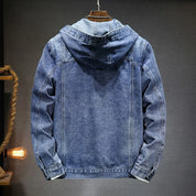 Denimjakke til mænd med hætte i vintagestil - Ezeil