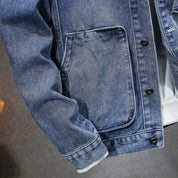 Denimjakke til mænd med hætte i vintagestil - Ezeil